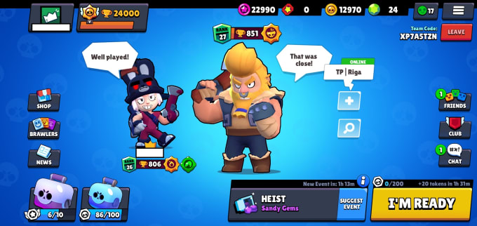 Coach You In Brawl Stars And Or Play With You Or For You By Nicolasanid Fiverr - sandy brawl stars lobby