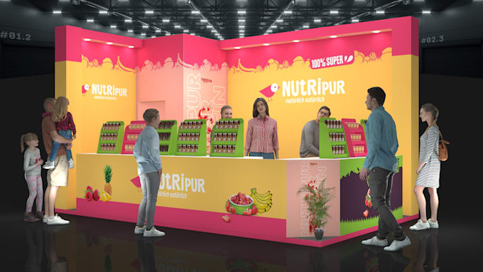 do layout, fair booth, stand, virtual exhibition, backdrop