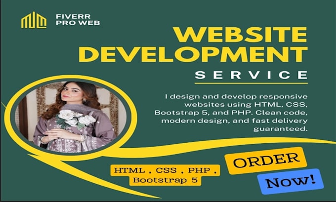 develop responsive websites using core PHP, HTML, CSS, bootstrap 5