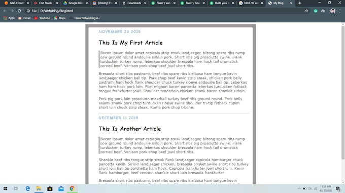 Create a simple html css page for you by Waheed_ullah | Fiverr