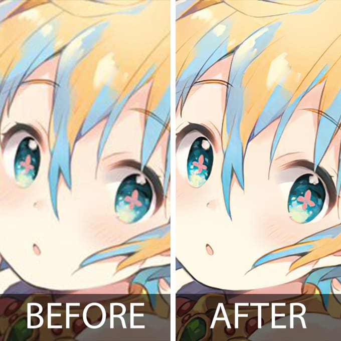 Enhance low resolution anime image to super high resolution by Ninomae