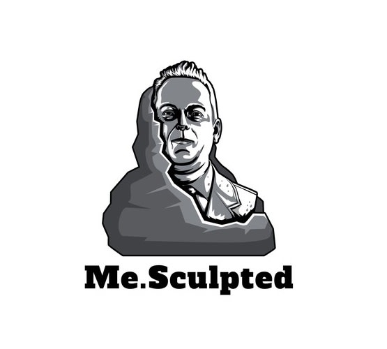 do unique modern hand carved busts logo design