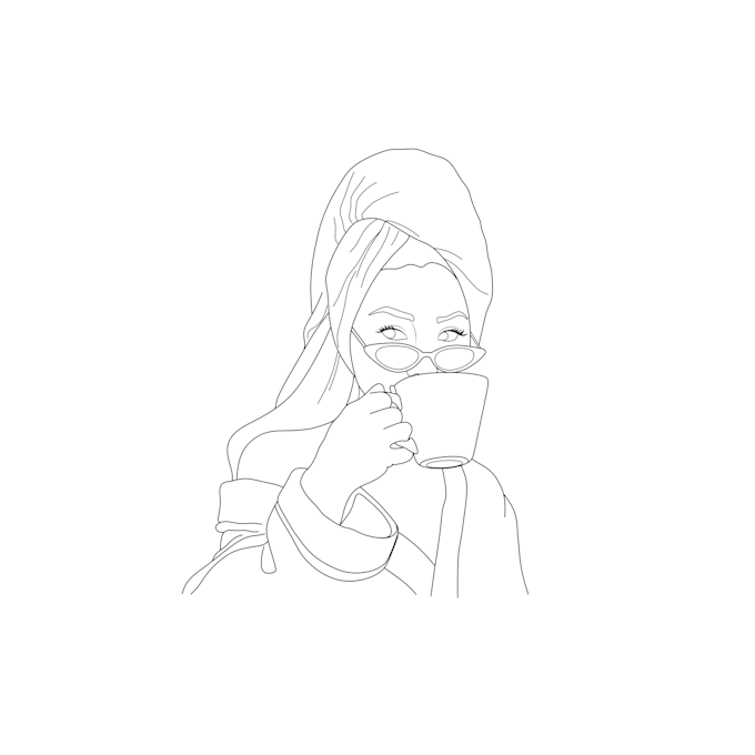 draw a line art illustration for you 24 hours