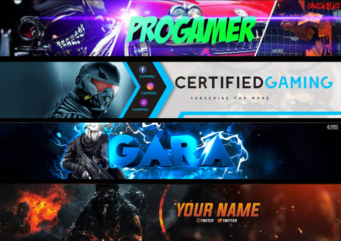 Design ultimate youtube, twitch and gaming banner by Shaiibi | Fiverr