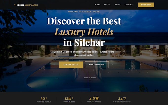build a premium luxury hotel or resort website