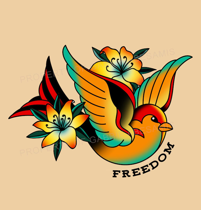 Hot Deals! I will draw old school tattoo styled illustrations  for $25