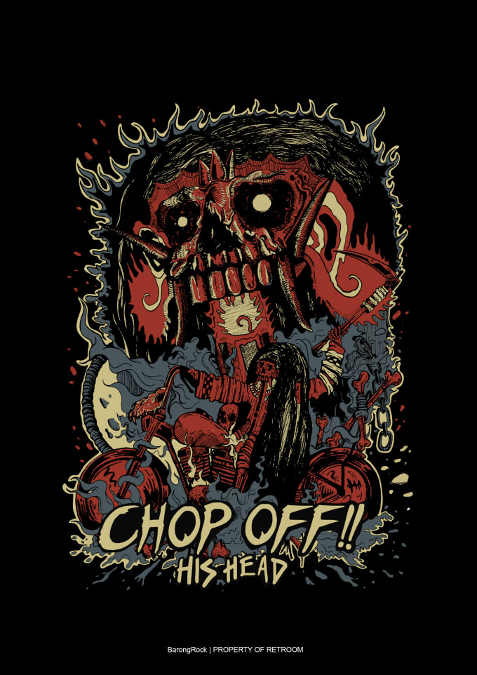 draw rock and roll illustration poster