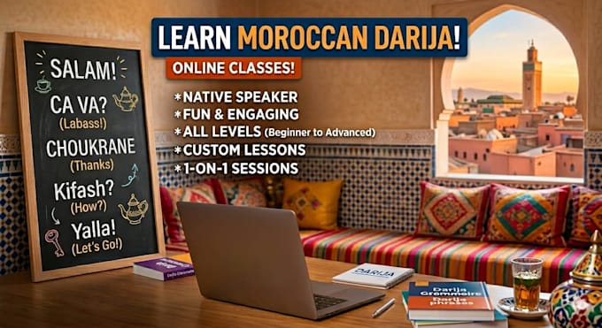 teach you moroccan darija from beginner to advanced