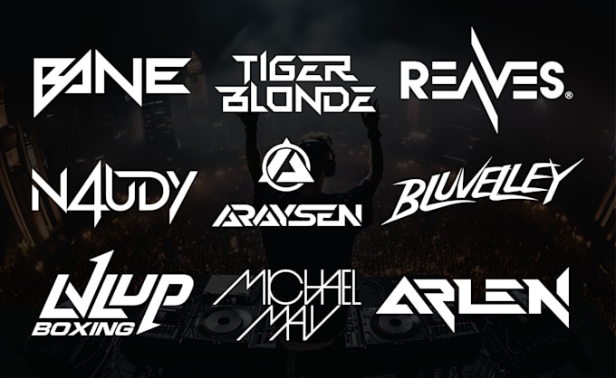 design dj, music, band, metal, edm, or custom font logo