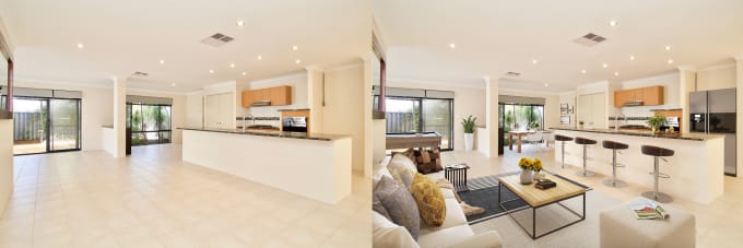 I will do virtual staging and renovation and landscaping
