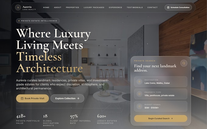 build a premium modern real estate property website