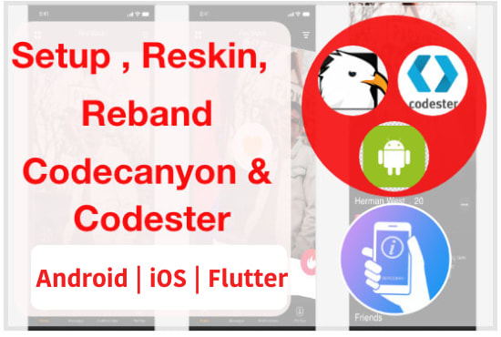 Hire a freelancer to reskin,setup codecanyon  codester android ios flutter app