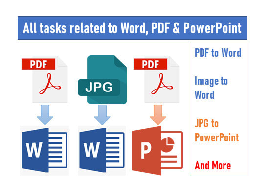 Convert image or pdf to word, powerpoint within 12hrs by Tusharsdque