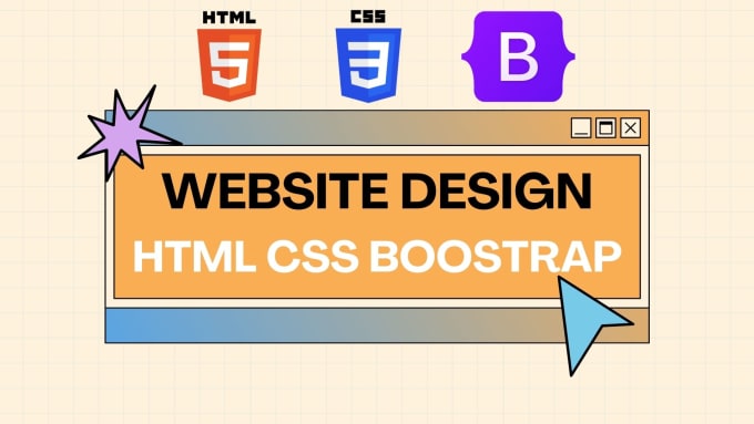 Create a responsive website design with html css and boostrap by