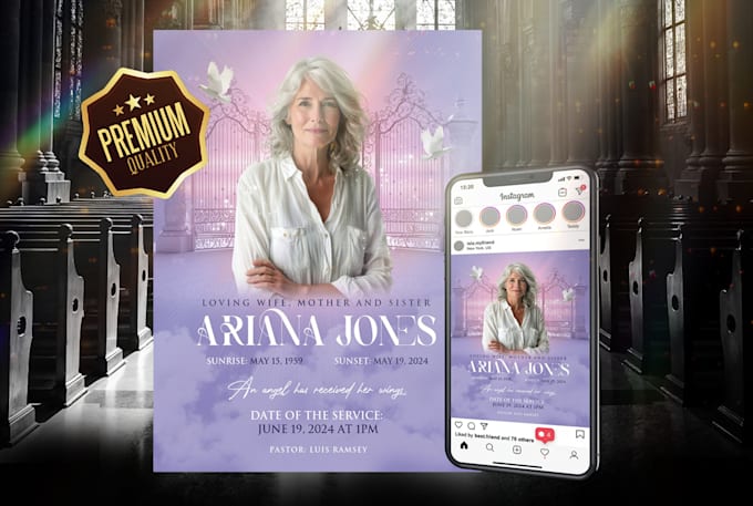design funeral programs, death announcements, memoral prints