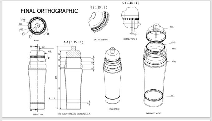 Create technical engineering drawings by Bravelydesign | Fiverr