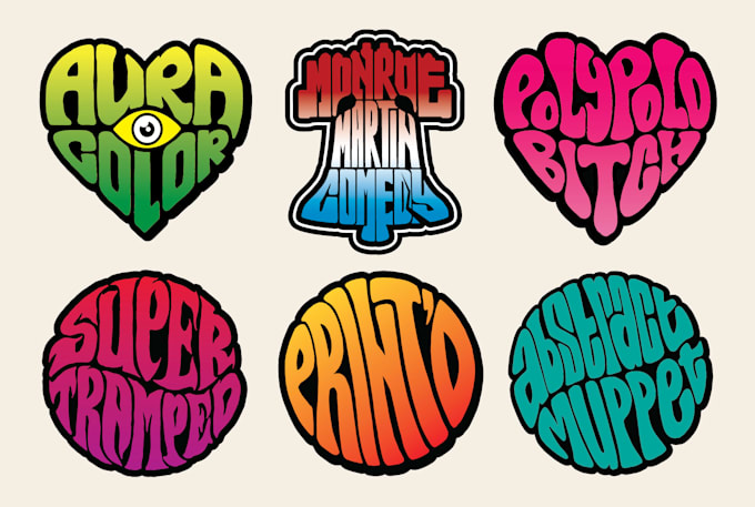 make hand drawn shape typography logo