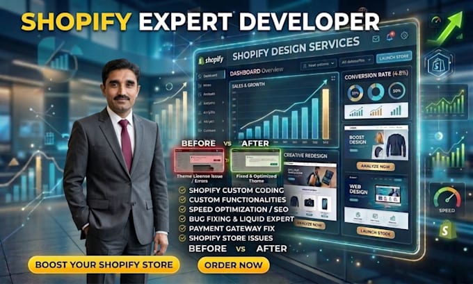 design or redesign shopify store and ecommerce website
