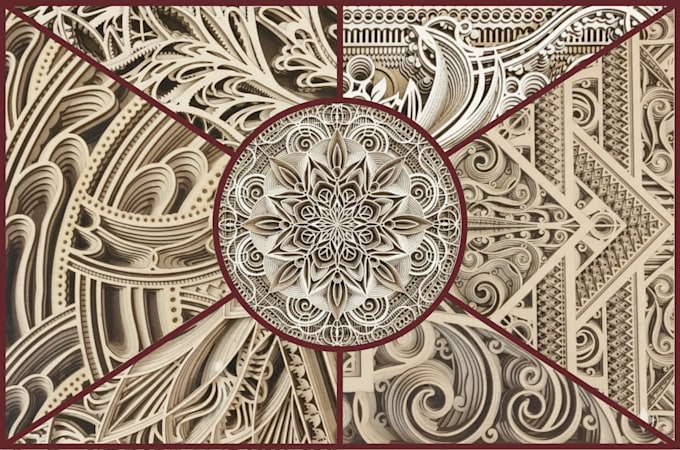 prepare files for multilayered mandalas for laser cutting