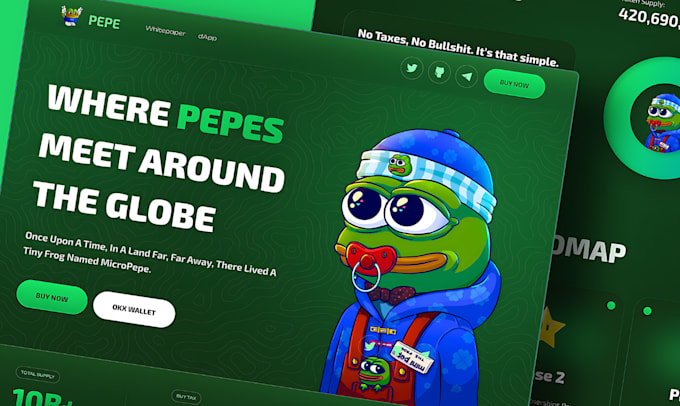 create crypto token website, coin or meme website