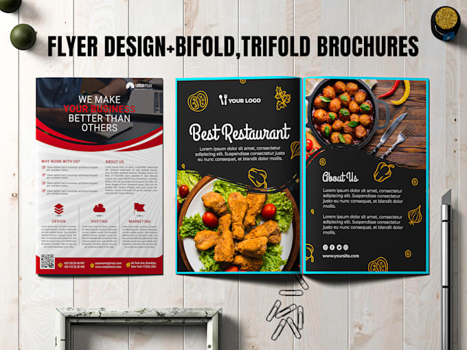 create bifold, trifold brochure and flyer design