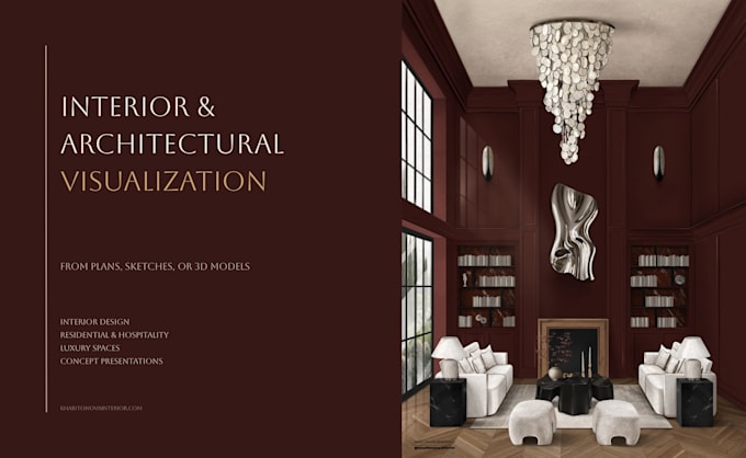 create a hand drawn interior sketch or illustration