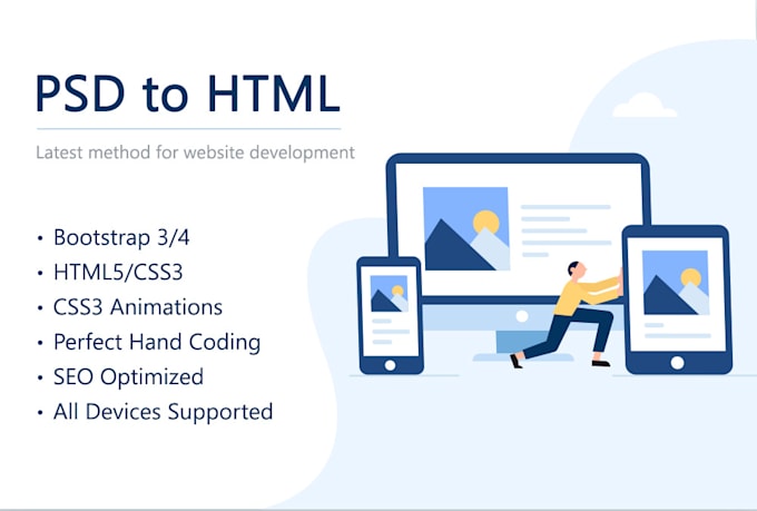 Convert psd to bootstrap 4 or responsive html perfect by Muzammil1314 ...