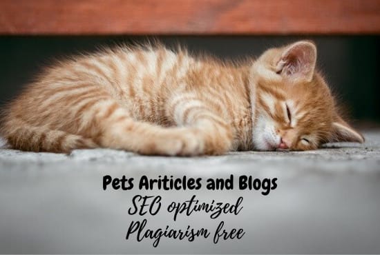 write cat, dog and all pets articles and blog