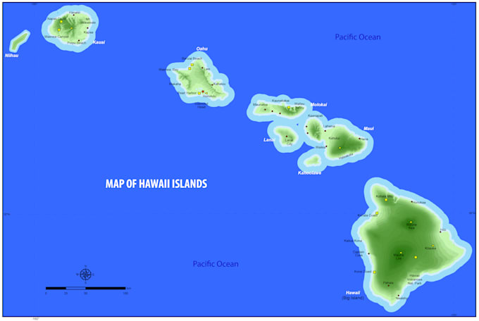 Illustrate beautiful island maps for tourism, resorts or travel guides ...