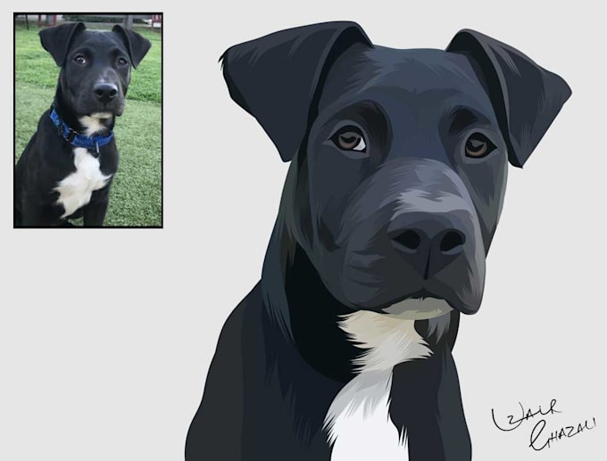 make custom vector pet portrait