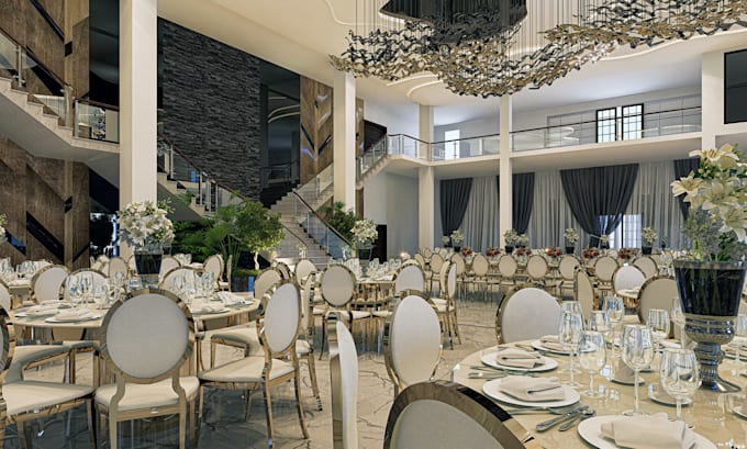 design wedding rendering banquet halls wedding venues interior