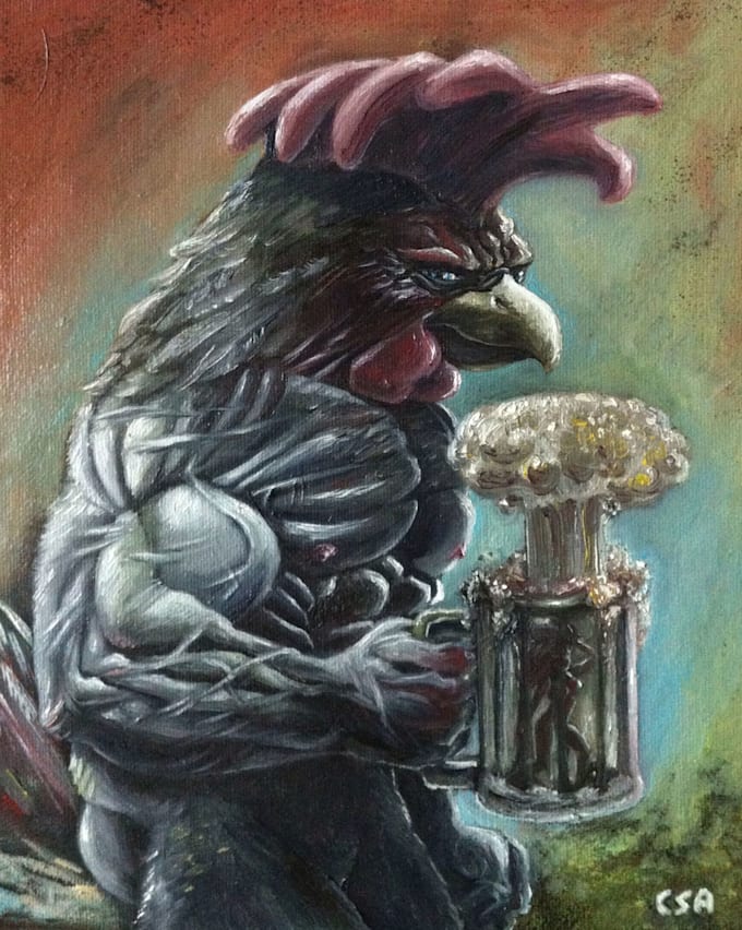 create a heavy metal painting like frank frazetta