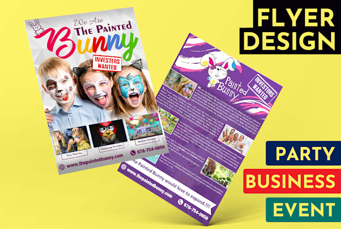 design party flyer, club event and concert flyer
