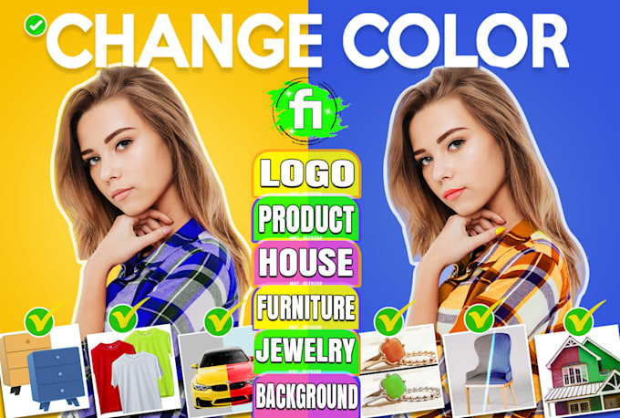 change color photo, logo, product, house recolor correction