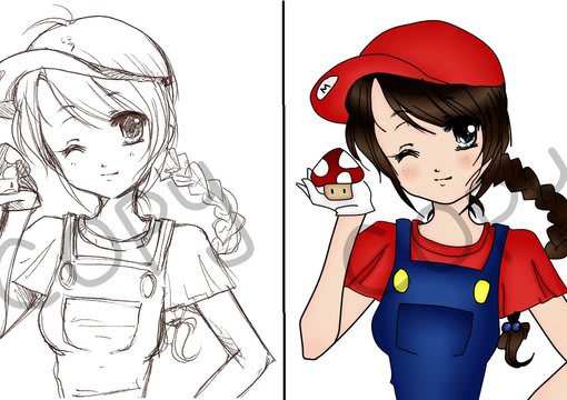 Color your anime drawing by Xkawaii_nailsx | Fiverr