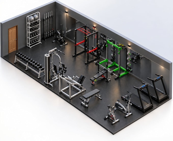 create calisthenic fitness gym equipment and layout design