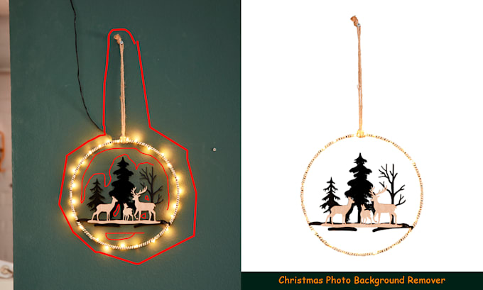 christmas photo background remover retouching in photoshop
