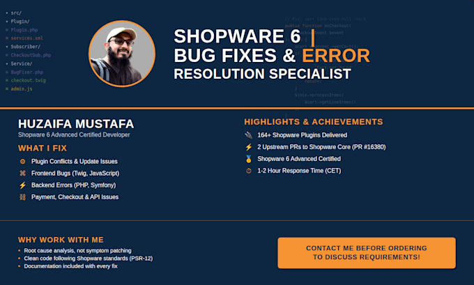 fix your shopware 6 bug or error with clean code