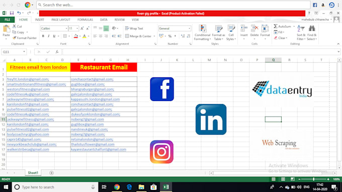 do any kind of data entry, virtual assistant and web scraping