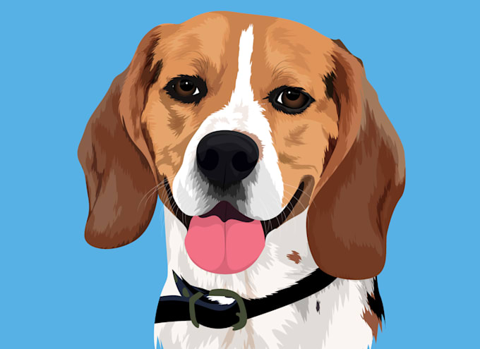 draw dog cat pet portrait vector illustration