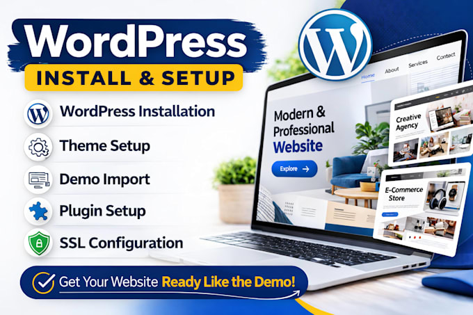 install wordpress, import demo content, and set up your theme