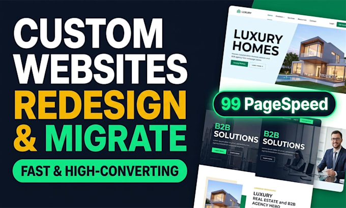 create custom business websites, redesign, and website migration