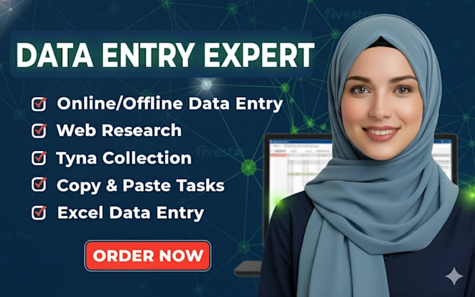be a virtual assistant for data entry and web research