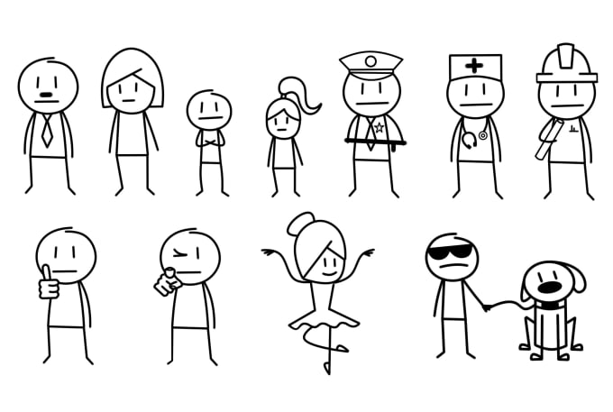 I create Professional Stickman Stick Figures which are suitablefor yourjob!...