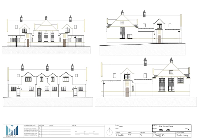 do any type site plan, sketch plan, and elevations