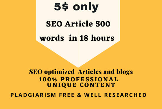 do seo optimized article and content writing in 18 hours