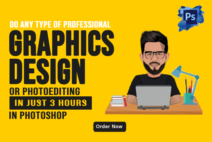 do any graphic design or photoshop editing work in 3 hours