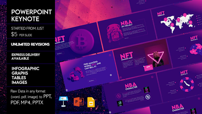 design nft, crypto,pitch deck, and powerpoint presentation