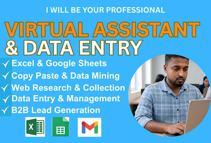 be your virtual assistant for data entry and web research