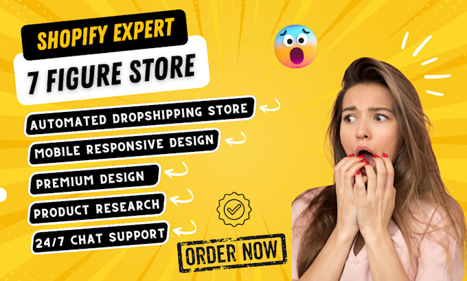 create shopify dropshipping store, shopify website design, build shopify store